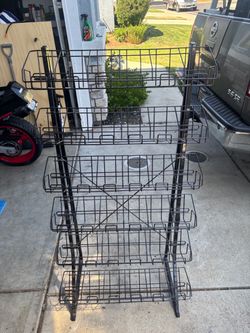 Black Metal Wire Display Rack 5-Tier