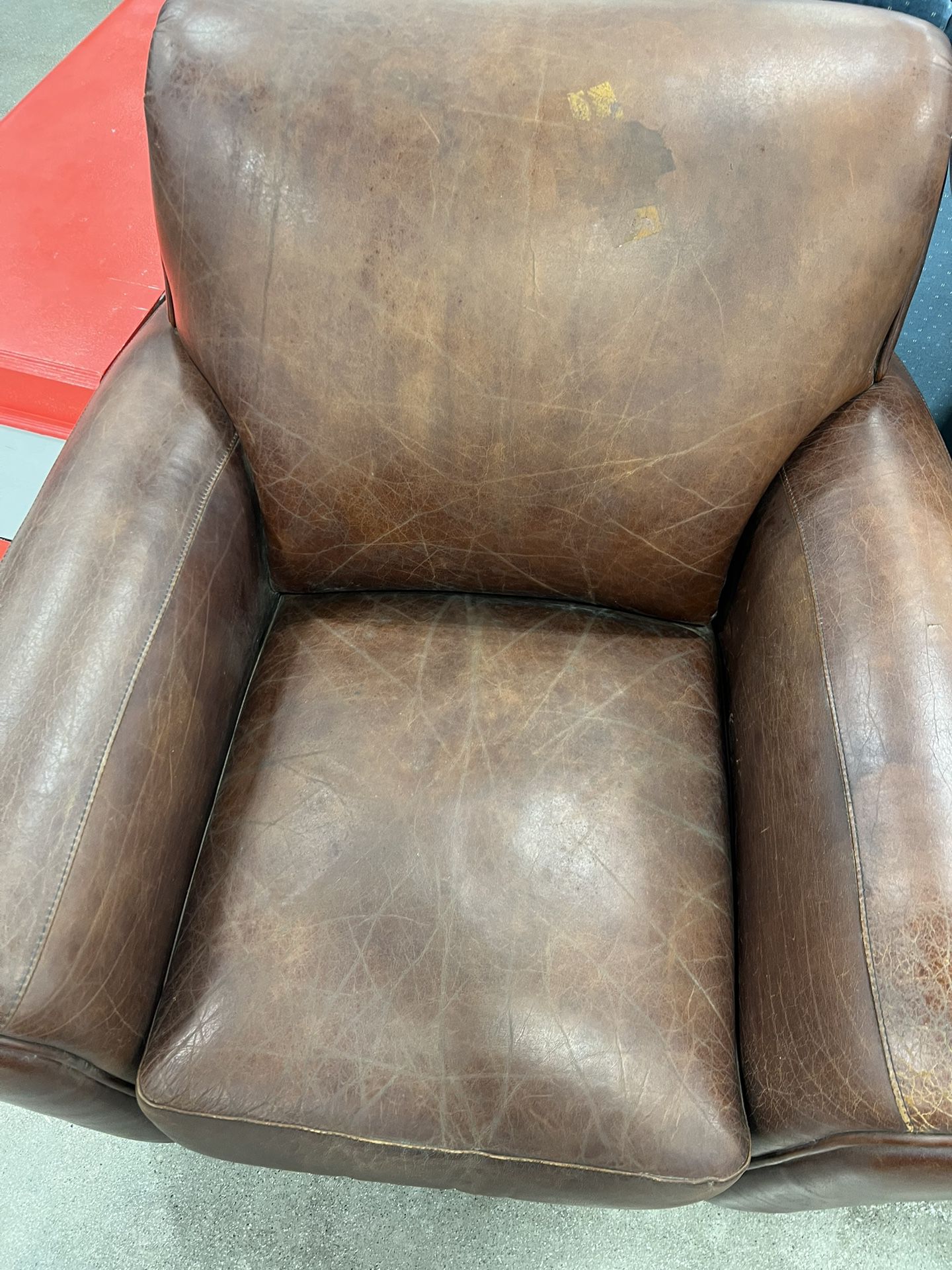 100% Real Cowhide Leather Sofa Chair 