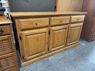 Oak Wood Sideboard Buffet Cabinet