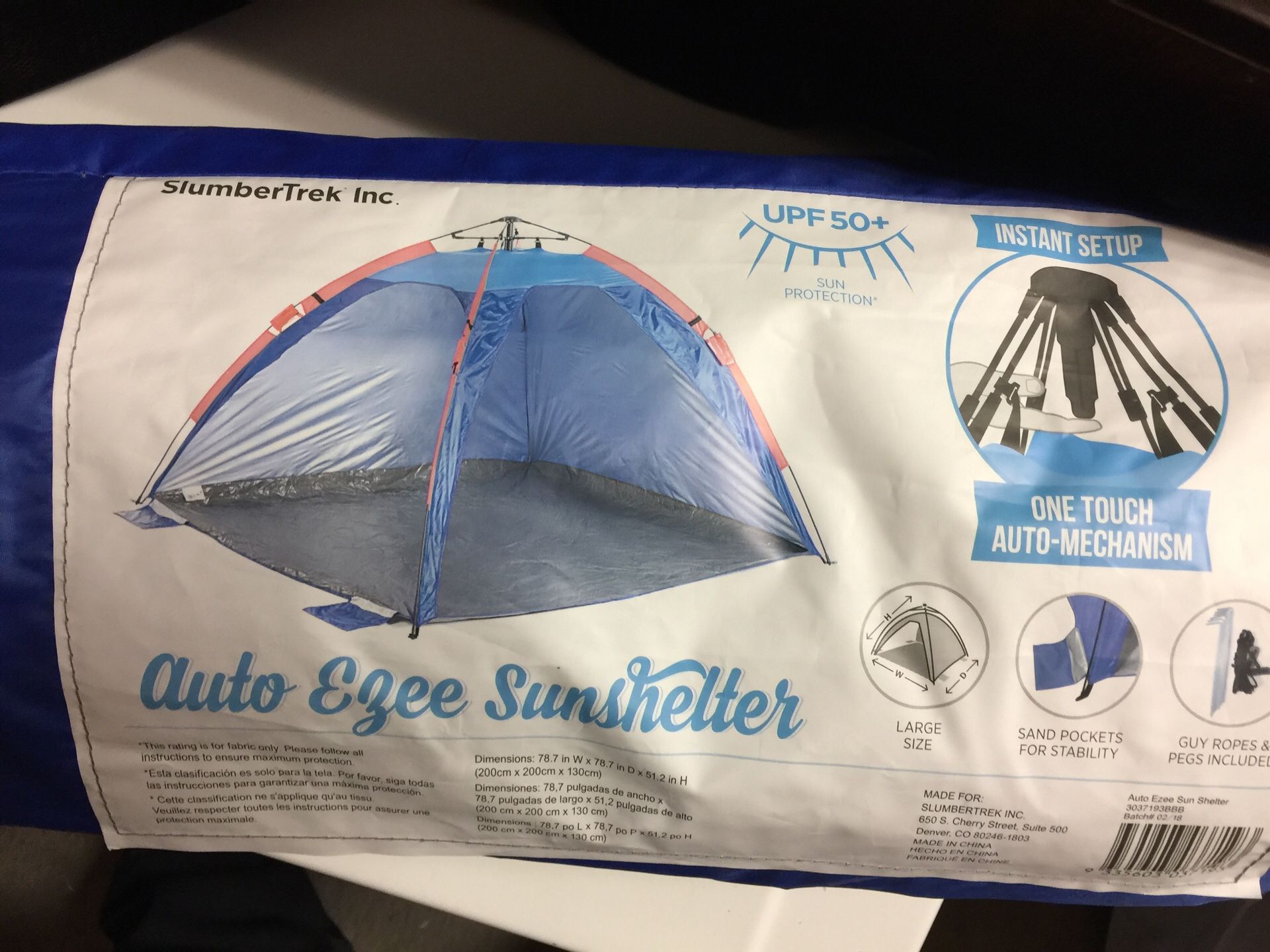 New Auto EZee Sun. shelter