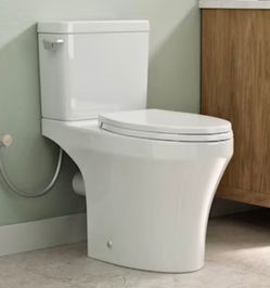 30.75” Two-Piece Rear Discharge Toilet with Chair Height Seat & Powerful Flush – White