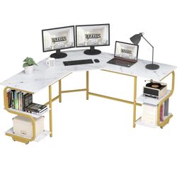Modern L Shaped Desk with Shelves,64.84" Computer Desk/Gaming Desk for Home Office,Corner Desk with