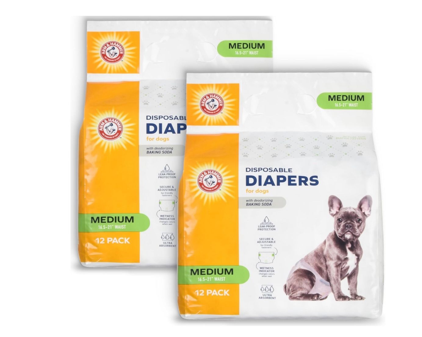 Arm & Hammer for Pets Disposable Female Dog Diapers - Medium 12 PK (24 Count)