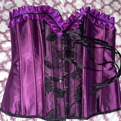 Black And Purple Lace Corset 