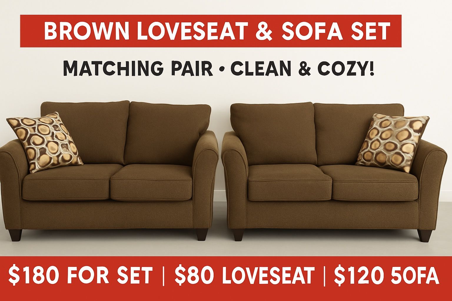 Love Seat And Sofa Set