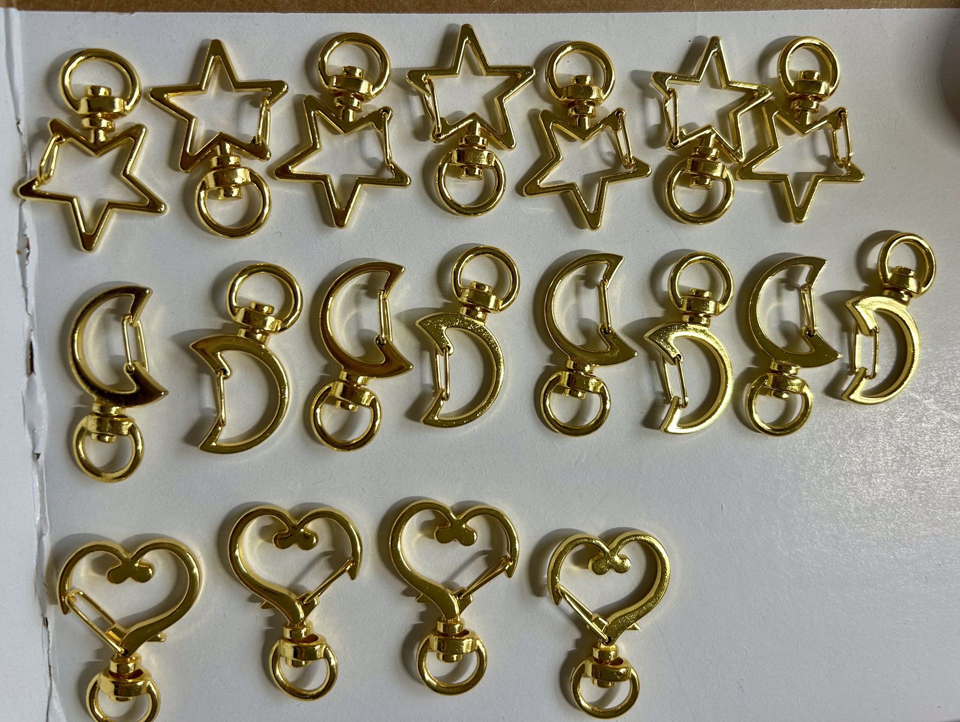 Keychain Clips. Colors. Gold. Rose. & Silver.