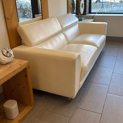 White Leather Couches 