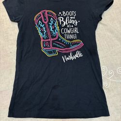 Girls Size 14/16 Fitted Graphic T-Shirt Boots and Bling it’s a Cowgirl Thing