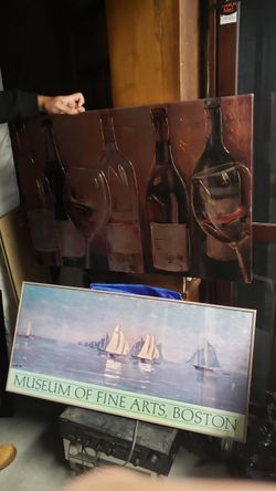 Wall Art, Wine Frame Is Metal, Other Has A Glass Frame