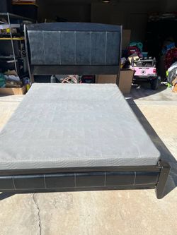 Queen Bed Head Board Frame & Box Spring