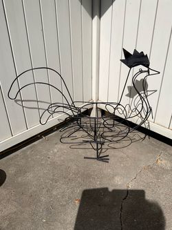 Large Vintage Rooster Plant Holder