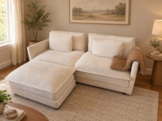 Love seat sofa with ottoman