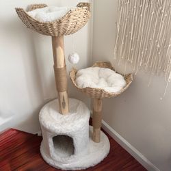 Modern wood cat tree