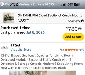 BLACK U SHAPE SOFA GOOD DEAL!!