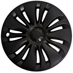 Tesla Model Y Wheel Cover Hubcaps 4 Pieces Rim Protection Exterior Accessories - Matte Black 19 Inch