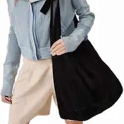 FREE PEOPLE JESSA SUEDE CARRYALL BLACK NWOT