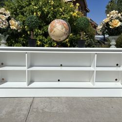 White Media TV Stand Multi Shelf Bookcase Furniture