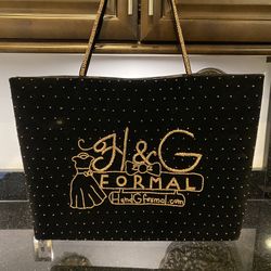H&G Formal Large Tote Bag Black & Gold to Carry Formal Attire 18x14x4” 