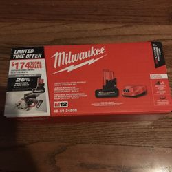 Milwaukee M12 High Output 5.0 Battery & Charger Combo Kit  $70 Firm 