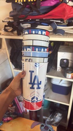 Dodger plastic cups and hats