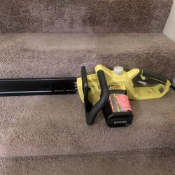 Ryobi Electric Chainsaw, Hedge Trimmer, and Leaf Blower Set (Used - As Is)