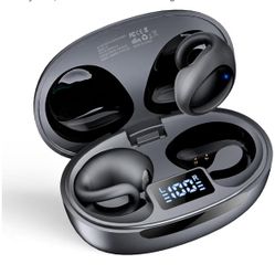 New Open Ear Earbuds,Clip on Earbuds,Sport Bluetooth Headphones,with Dual Digital Display，IPX7 Waterproof Design ，44H Playtime，for Workouts and Runnin