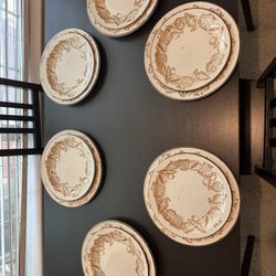 Set of 12 Vintage Midwinter Stonehenge "Shoreline" Plates - Made in England