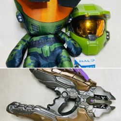 20” Halo Green Master Chief Plush Doll + Kids Halo Mask + Needler Gun