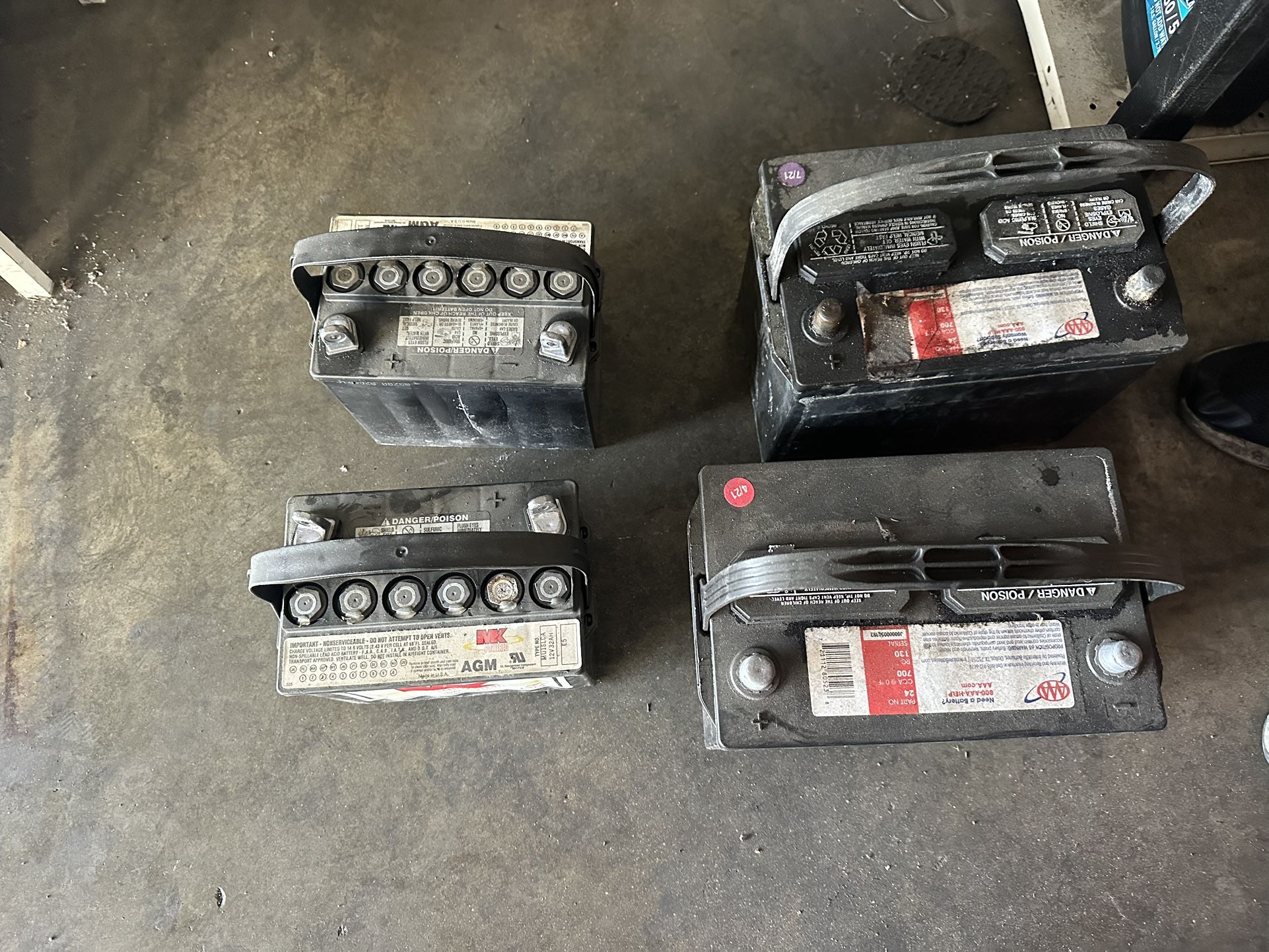 4 Car Battery No Good Parts Recycle 