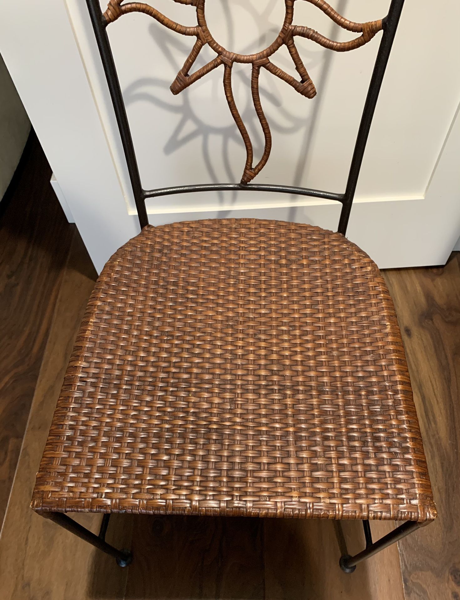 Metal Frame Wicker Seat Chair