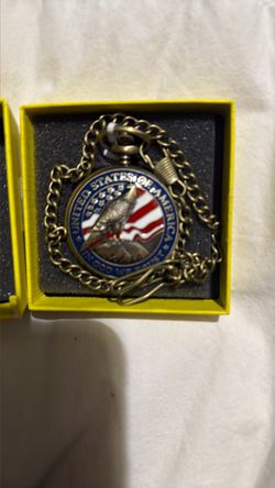 United States of America Pocket Watch with Chain
