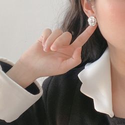 Camellia Vintage Earrings 925 Silver Pins