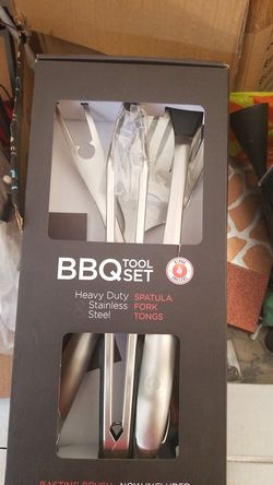 Bbq tool set stainless steel 4 utensils