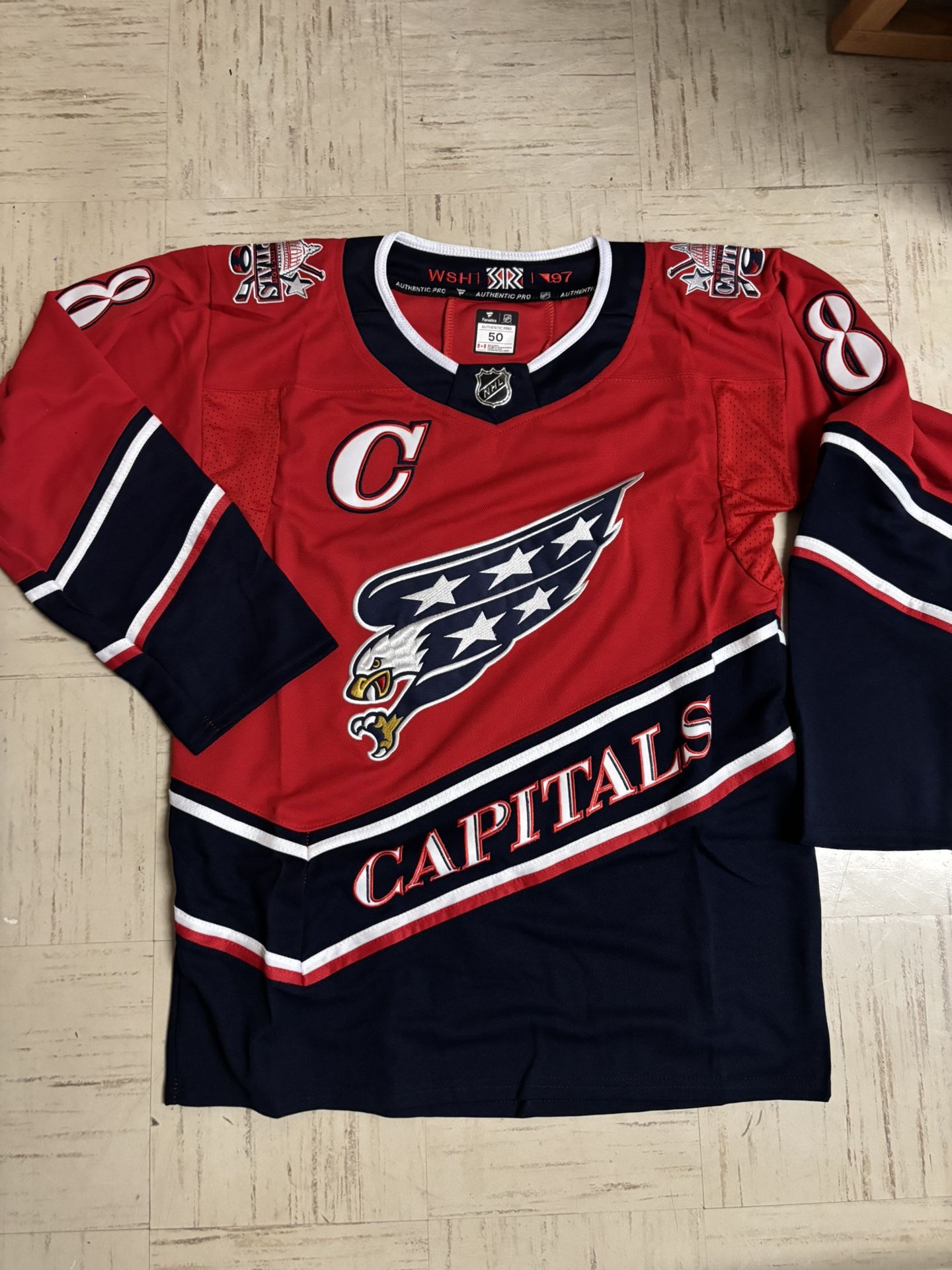 Screaming Eagles Capitals Jersey Alex Ovechkin Size Large