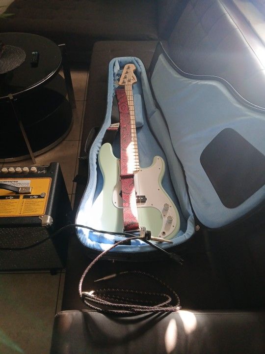 Squire Bass Guitar And Fender Bass Amp