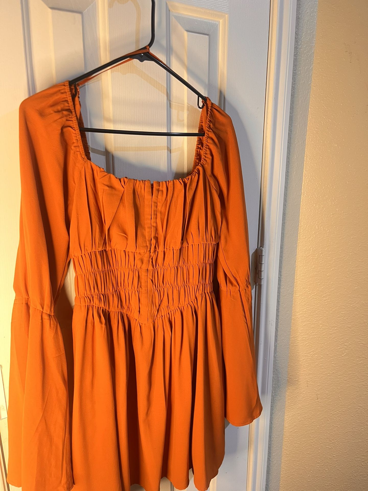 BURNT ORANGE CORSET DRESS Large