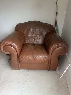 Free Leather Chair With Footrest