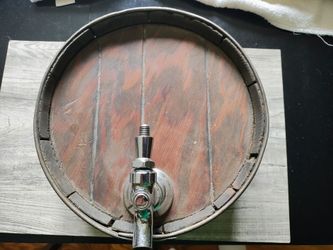 Vintage Beer Barrel Sign with Tap