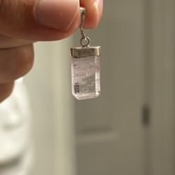 Natural Kunzite Rough Pink Kunzite Pendant Healing Gift Necklace, New