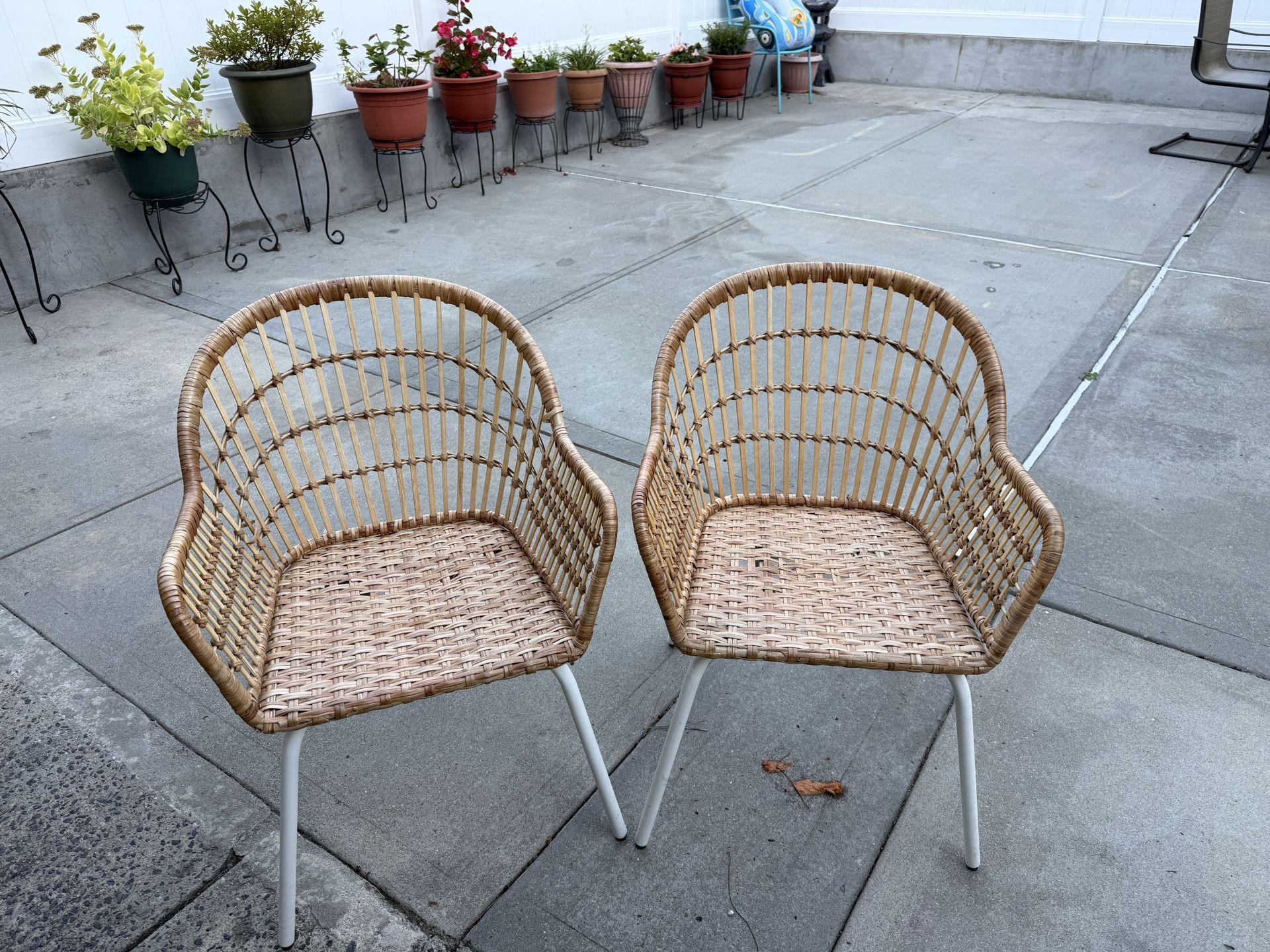 Chair With Armrest Rattan/white