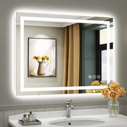 84"x32" LED Bathroom Mirror with Lights, Backlit & Front Lit, Lighted Vanity Mirrors for Bathroom Wall, Touch Screen Dimmable, Anti-Fog, Memory Functi