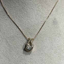 1/4 SI2-I1 Diamond Solitaire Sirena Pendant In 14k Yellow Gold 