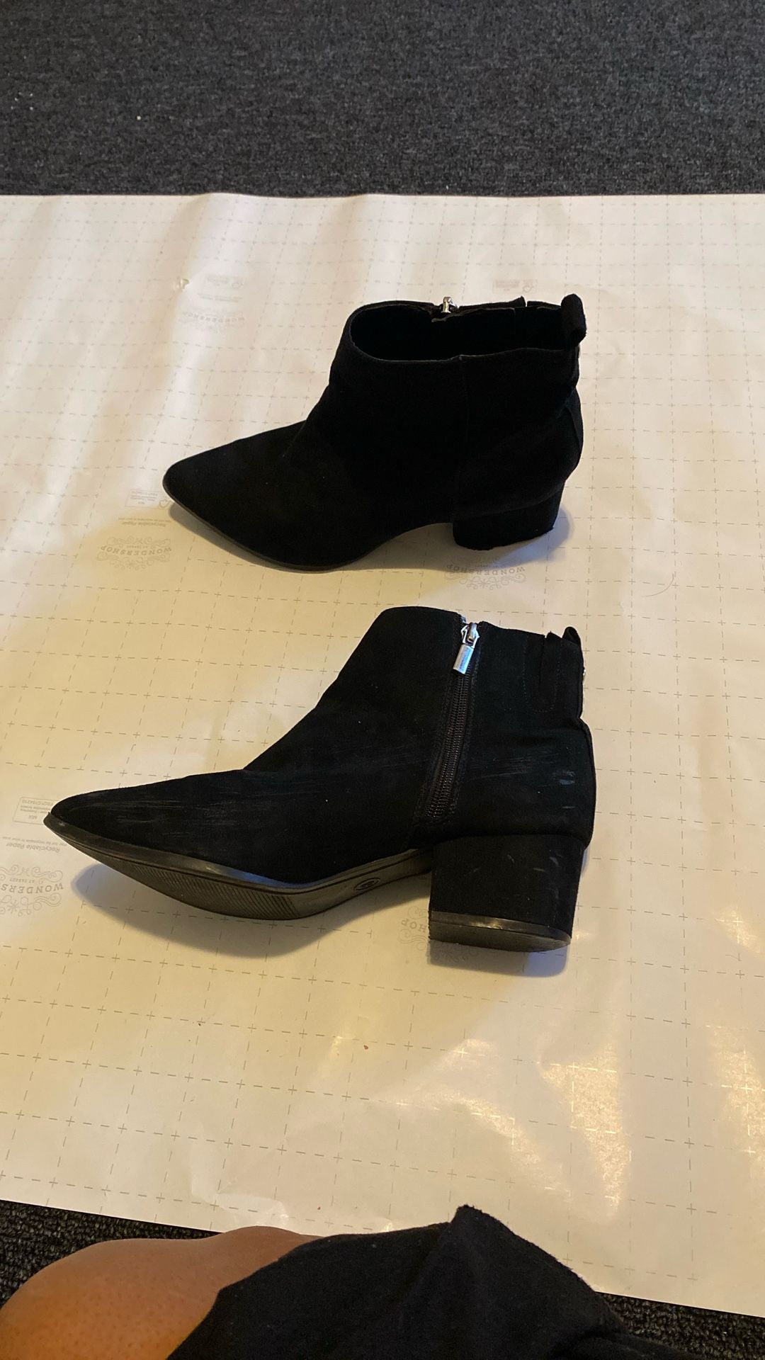 Black Suede Heeled Boots