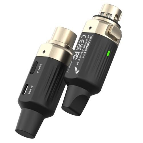 STRICH UHF Wireless XLR Microphone Transmitter Receiver, 7-Channel Wireless Audio Receivers Adapters, Microphone Adapter for Dynamic Mics, Audio Mixer