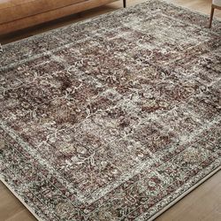 8x10 Washable Area Rug Carpet Rust Red Brand New 