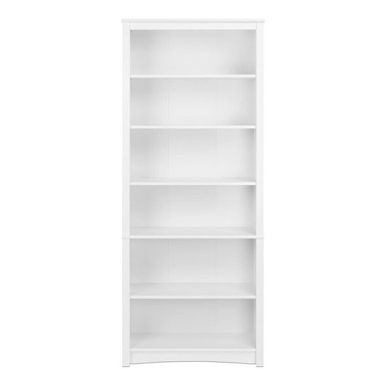 Prepac Home Office 6-Shelf Standard Bookcase, 31.5 in. W x 77 in. H x 13 in. D, White