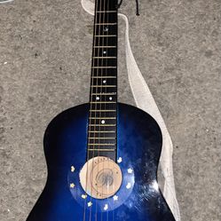 basic blue acoustic  guitar