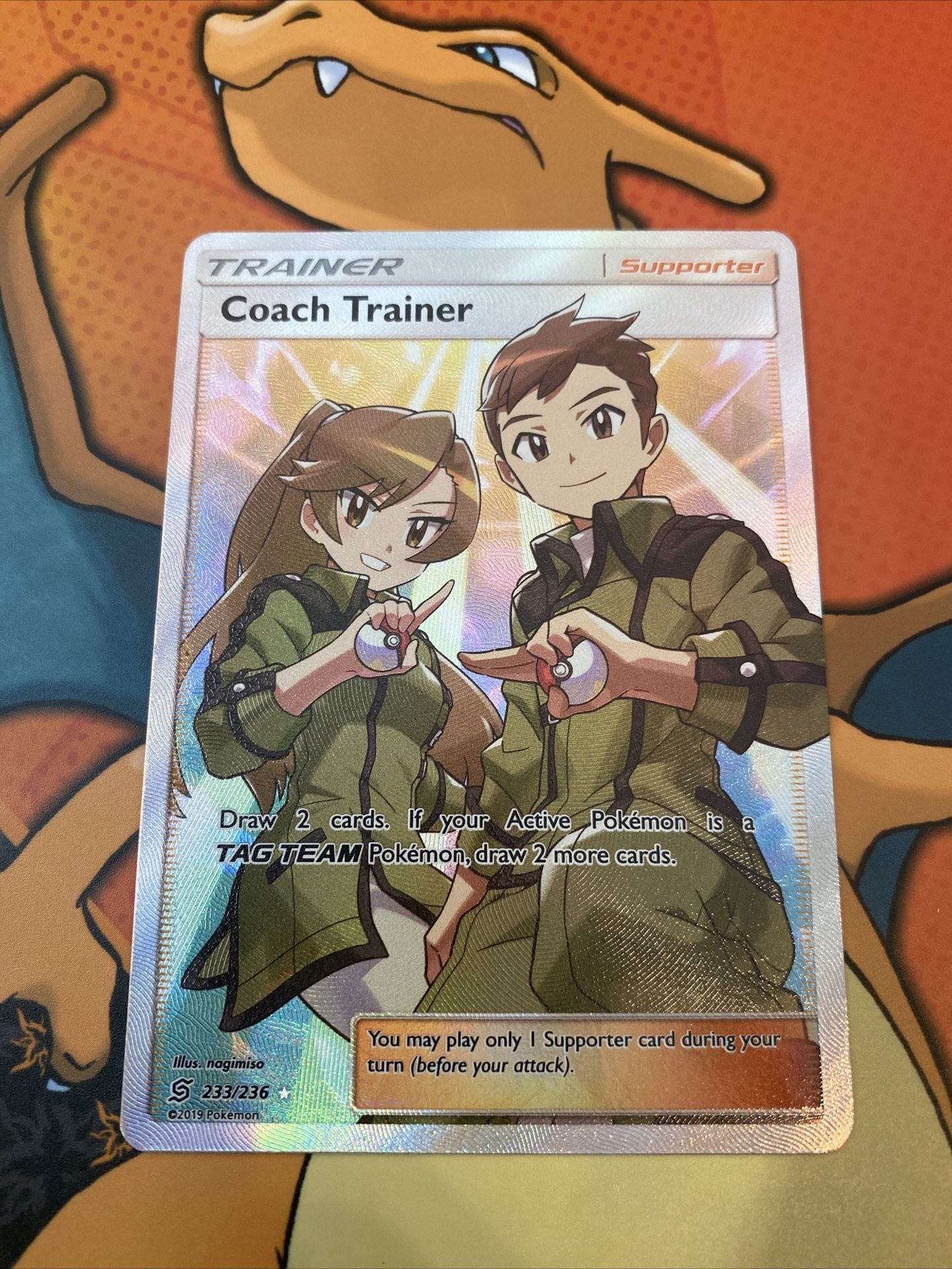 Pokemon Coach Trainer 233/236 Full Art Ultra Rare Holo Unified Minds NM/M