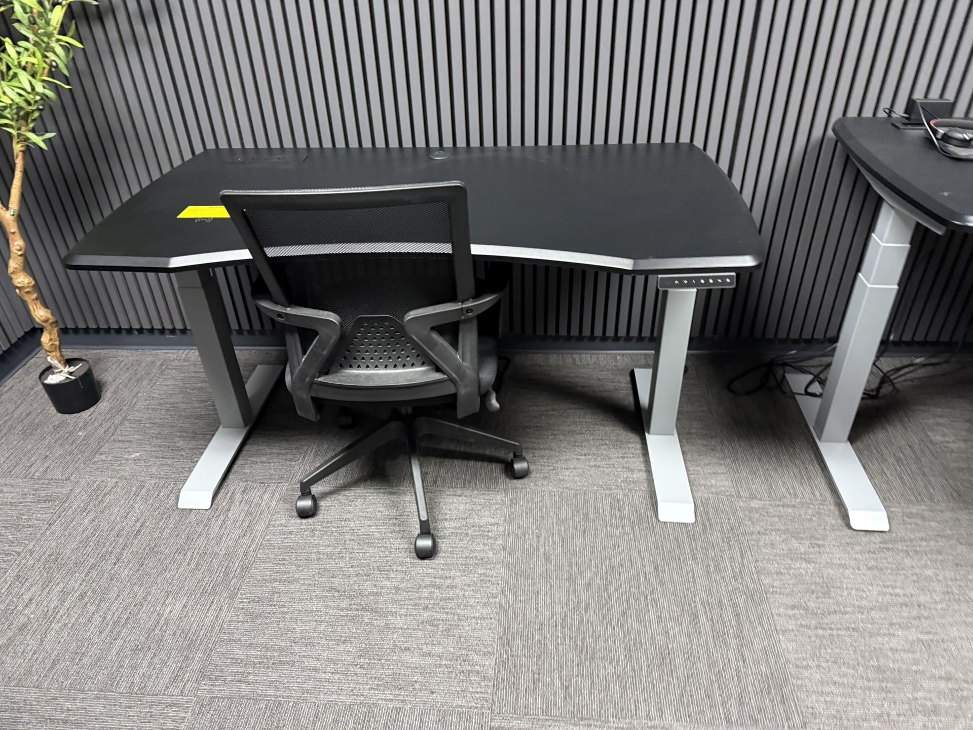 Black Standup Desk - Wireless Charging Table With Outlets And Usbc Built In