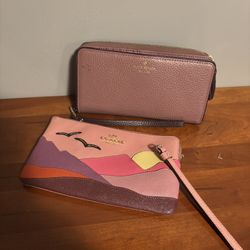 LOW PRICE MOVING- 2 DESIGNER LEATHER WRISTLETS COACH + KATE SPADE 